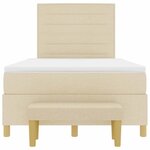 vidaXL Lit à ressorts avec matelas Crème 120 x 190 cm tissu