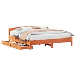 vidaXL Cadre de lit sans matelas cire marron 200x200cm bois pin massif