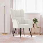 vidaXL Chaise de relaxation Blanc crème Velours