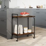 vidaXL Chariot de cuisine chêne fumé 60 5x31x72 5 cm bois d'ingénierie