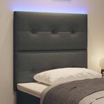 vidaXL Tête de Lit LED avec des lumières à LED Gris foncé 100 cm tissu