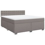 vidaXL Sommier à lattes de lit avec matelas Taupe 180x200 cm Tissu