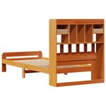 vidaXL Lit bibliothèque sans matelas cire marron 75x190 cm pin massif