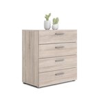 TVILUM Commode 4 tiroirs - Chene Truffe - L 80 x P 40 x H 68,5 cm - TYHJA