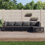 vidaXL Salon de jardin avec coussins 5 Pièces anthracite acier