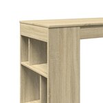 vidaXL Table de bar avec étagères chêne sonoma bois d'ingénierie