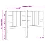 vidaXL Tête de lit Marron miel 166x4x100 cm Bois massif de pin