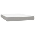 vidaXL Sommier à lattes de lit matelas LED Gris clair 140x190 cm Tissu