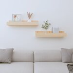 vidaXL Étagères murales 2 Pièces 50x12x9 cm Bois de pin massif