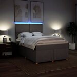 vidaXL Sommier à lattes de lit avec matelas Taupe 140x200 cm Tissu