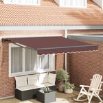 vidaXL Cadre d'auvent Marron 350 x 250 cm Polyester avec revêtement PU