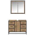vidaXL Ensemble de mobilier de salle de bain 2 Pièces chêne artisanal
