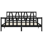 vidaXL Cadre de lit sans matelas noir 200x200 cm bois massif de pin