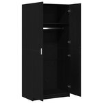 vidaXL Armoire Noir Chêne 80x51x180 cm Bois d'ingénierie
