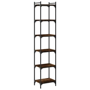 vidaXL Bibliothèque 6 niveaux chêne fumé 40x30x188cm bois d'ingénierie