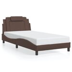 vidaXL Cadre de lit avec LED sans matelas marron 100x200 cm