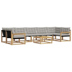 vidaXL Ensemble de canapés d'extérieur 8 Pièces Blanc et gris clair