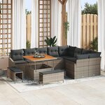 vidaXL Ensemble de canapé de jardin 12 Pièces Gris Poly rotin
