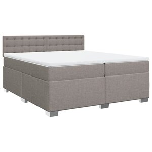 vidaXL Sommier à lattes de lit avec matelas Taupe 200x200 cm Tissu