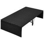 vidaXL Lit de jardin avec auvent Noir 190x130 cm Résine tressée