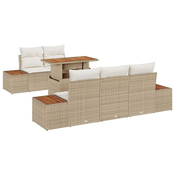 vidaXL Ensemble de salle à manger pour jardin 6 Pièces Beige et crème