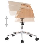 vidaXL Chaise pivotante de bureau Crème Bois courbé et similicuir