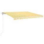 vidaXL Auvent automatique capteur de vent LED 450x350cm Jaune et blanc
