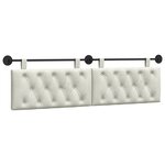 vidaXL Tête de lit suspendue Crème Velours