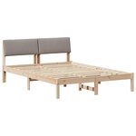 vidaXL Cadre de lit Marron et taupe 140 x 200 cm Bois massif en pin