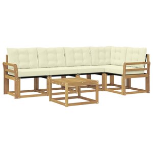 vidaXL Ensemble de canapés d'extérieur 6 pc Blanc et crème