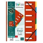 Trieur Harmonika® À Fenêtres Avec Élastiques Véritable Carte Lustrée 7 Compartiments - Rouge - X 8 - Exacompta