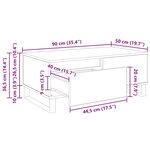 vidaXL Table basse Chêne noir 90 x 50 x 36 5 cm Bois d'ingénierie