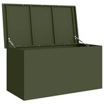 vidaXL Boîte de Rangement Extérieure Vert olive 100 x 50 5 x 50 cm