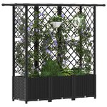 vidaXL Lit Élevé avec Treillis et Toit Noir 163 5 x 40 x 138 cm PP