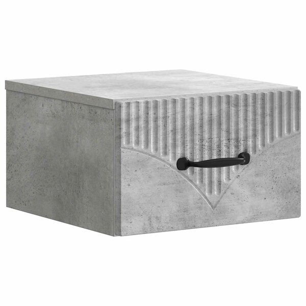 vidaXL Cabinet de chevet mural Gris béton 34 5 x 33 x 20 cm