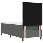 vidaXL Lit à ressorts avec matelas Gris foncé 80 x 200 cm tissu