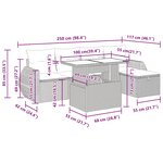 vidaXL Salon de jardin avec coussins 6 Pièces beige résine tressée