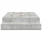 vidaXL Cadre de lit avec rangement Gris béton 236.5 x 120 x 31.5 cm