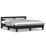 vidaXL Cadre de lit Chêne noir 180 x 200 cm Bois d'ingénierie