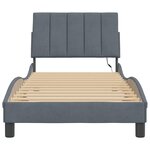 vidaXL Cadre de lit avec LED sans matelas Hanko gris foncé 90x190 cm velours
