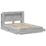 vidaXL Cadre de lit avec rangement Sonoma gris 140 x 200 cm