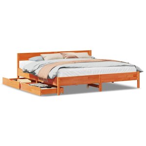 vidaXL Cadre de lit sans matelas cire marron 180x200cm bois pin massif