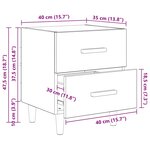 vidaXL Armoire de lit avec tiroir 2 Pièces Bois ancien 40 x 35 x 47.5 cm