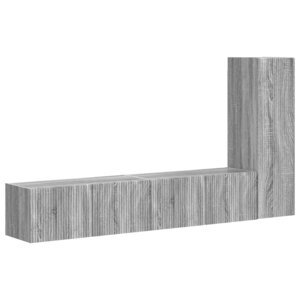 vidaXL Ensemble meuble TV 3 Pièces Gris Sonoma Bois d'ingénierie