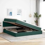 vidaXL Lit de rangement LED avec matelas Vert foncé 200 x 200 cm