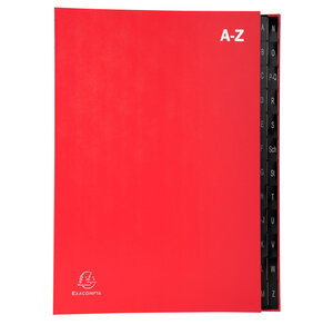 Trieur rigide Economique Ordonator 24 compartiments alphabétiques- 24x34cm - Rouge x 8 EXACOMPTA