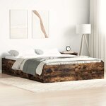 vidaXL Cadre de lit sans matelas chêne fumé 150x200 cm