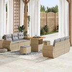 vidaXL Ensemble de canapé de jardin Manuel 9 Pièces beige et gris clair