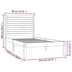 vidaXL Cadre de lit Blanc Bois massif 90x200 cm