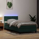 vidaXL Sommier à lattes de lit et matelas et LED vert foncé 90x220 cm velours